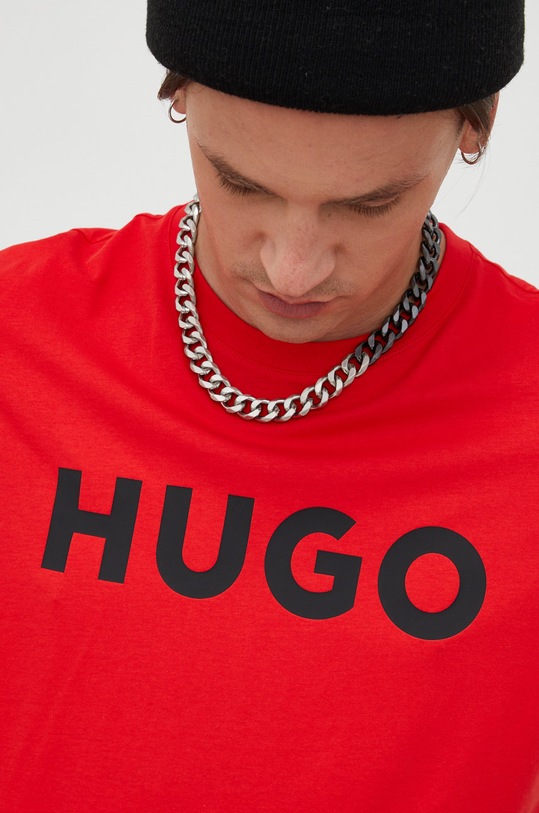 HUGO t-shirt bawełniany czerwony 50467556