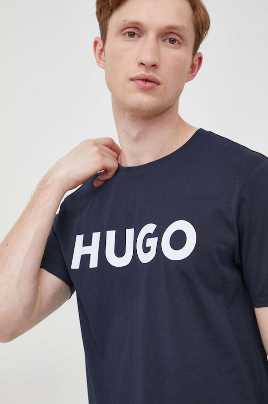 Бавовняна футболка HUGO бавовна темно-синій 50467556