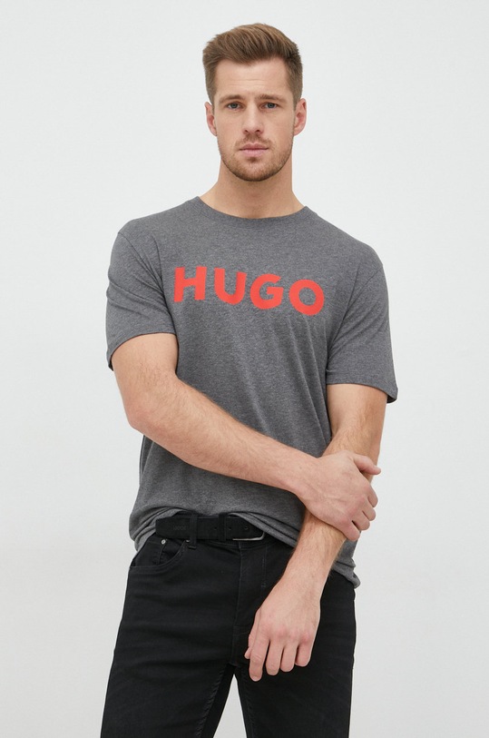 HUGO tricou din bumbac Dulivio gri 50467556