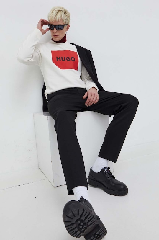 HUGO bluza bawełniana 50467944 beżowy AA00