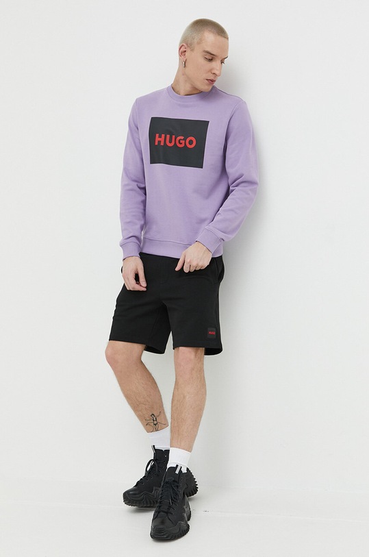 HUGO bluza bawełniana 50467944 fioletowy AA00