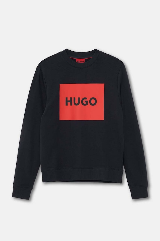 HUGO bluza bawełniana nadruk fioletowy 50467944