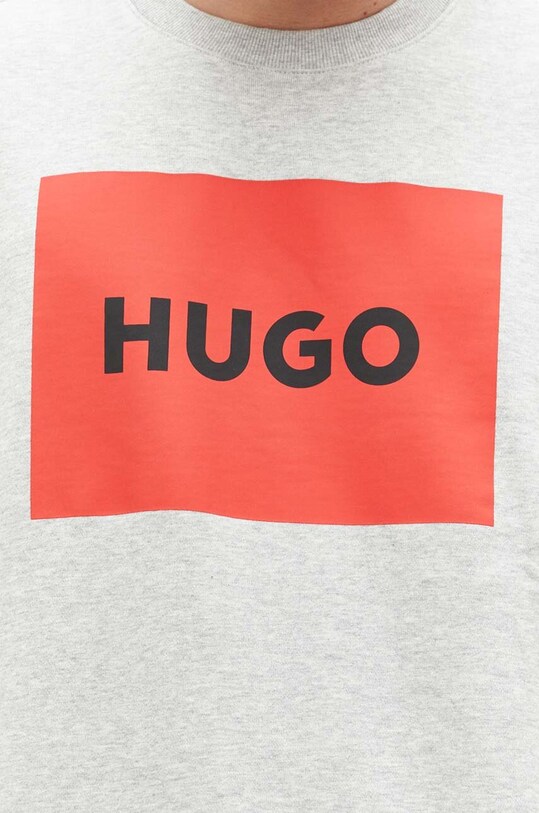 Хлопковая кофта HUGO 50467944 серый