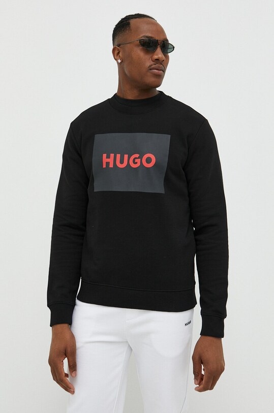 HUGO bluza bawełniana czarny 50467944