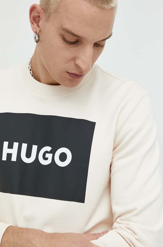 HUGO bluza bawełniana 50467944 beżowy 50467944