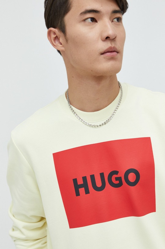 HUGO bluza bawełniana 50467944 żółty 50467944