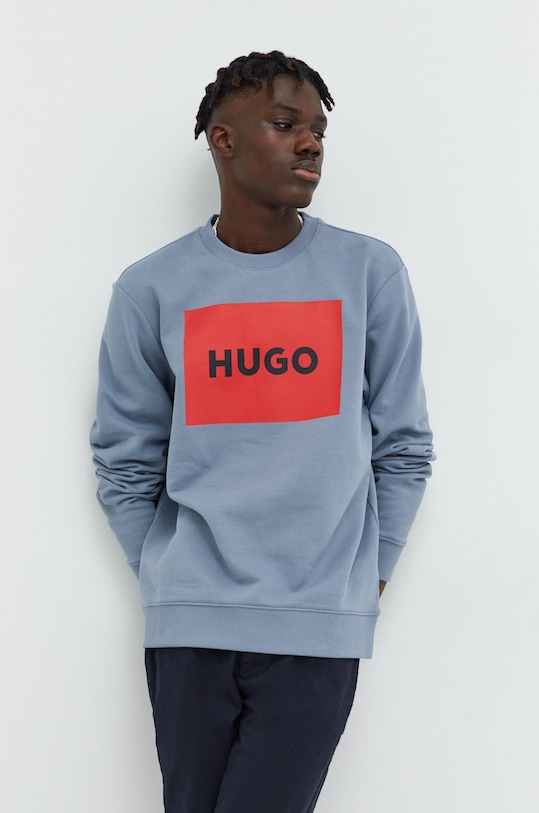 Bavlněná mikina HUGO modrá 50467944