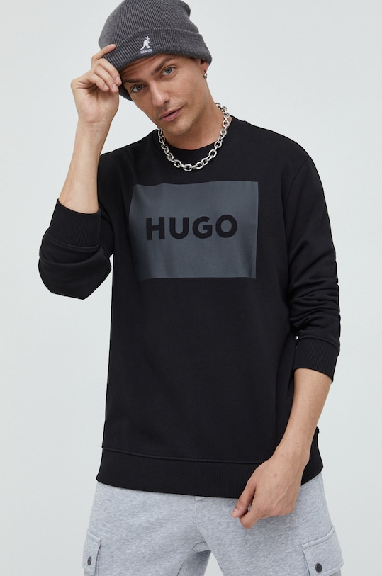 HUGO bluza bawełniana 50467944 nadruk czarny 50467944