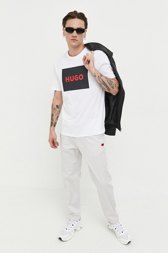 HUGO pamut póló 50467952 fehér AW25