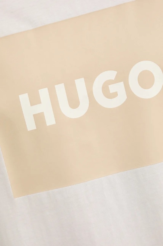Bavlněné tričko HUGO béžová 50467952