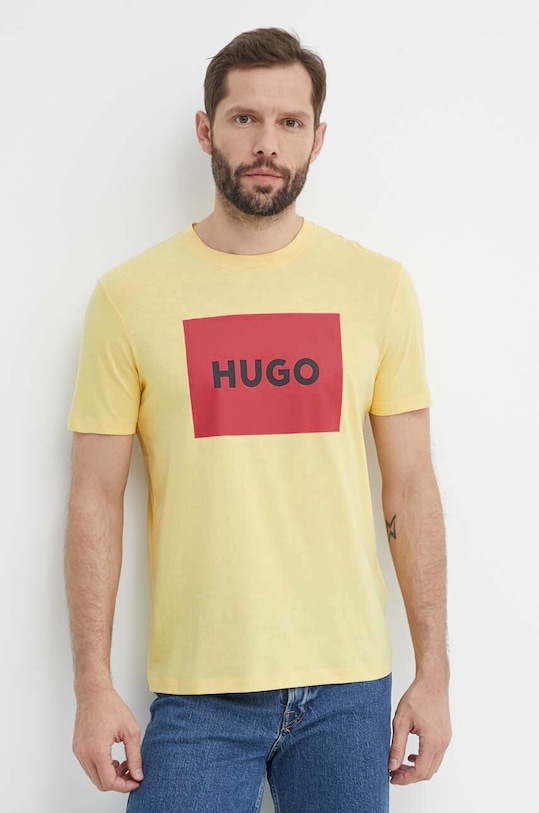 HUGO tricou din bumbac 50467952 galben AW25