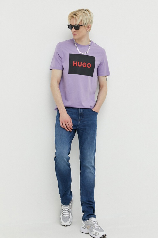 HUGO tricou din bumbac 50467952 violet AW25