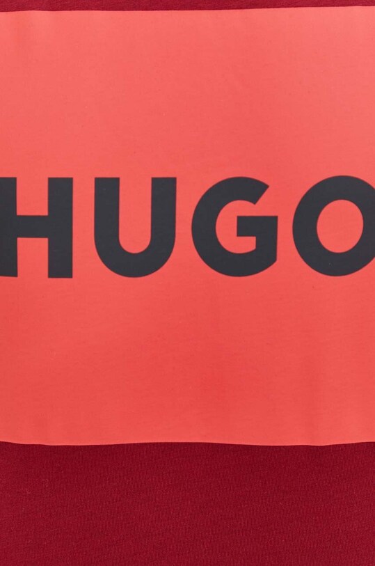 HUGO t-shirt bawełniany 50467952 bordowy
