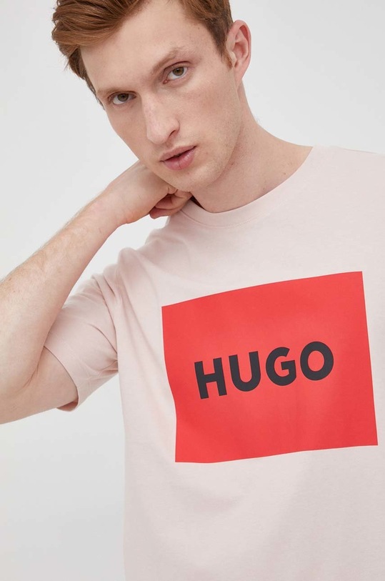 HUGO t-shirt bawełniany Dulive222 50467952 różowy
