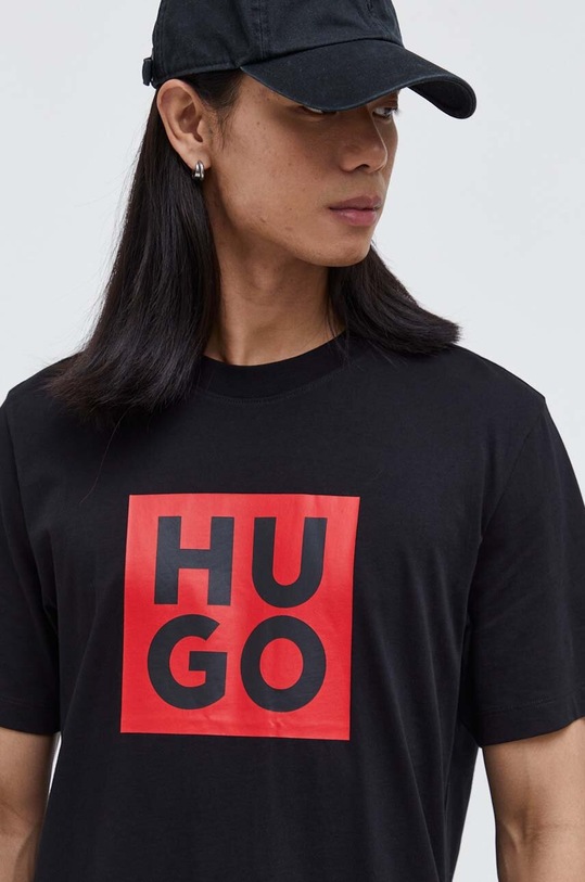 HUGO t-shirt bawełniany czarny 50473891
