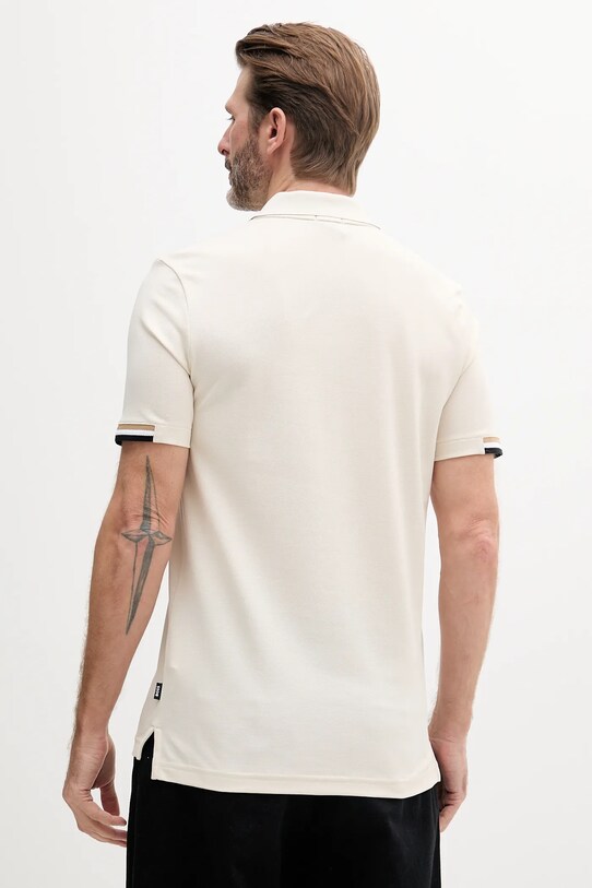 Bavlněné polo tričko BOSS 50467113 béžová AA00