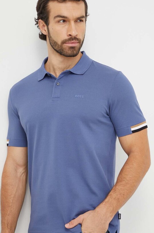 Odzież BOSS polo bawełniane 50467113 fioletowy