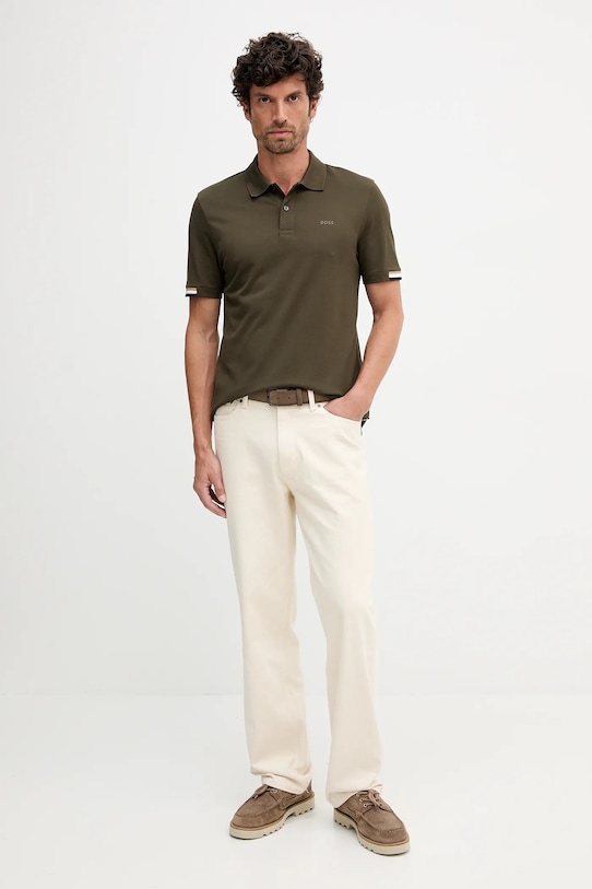 BOSS polo bawełniane 50467113 zielony AA00