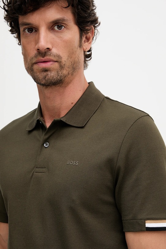 Bombažen polo BOSS zelena 50467113