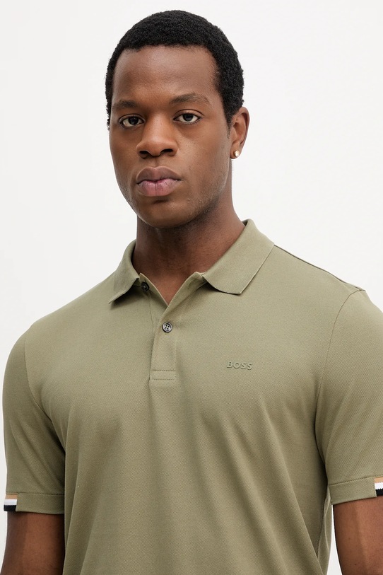 BOSS polo de bumbac verde 50467113