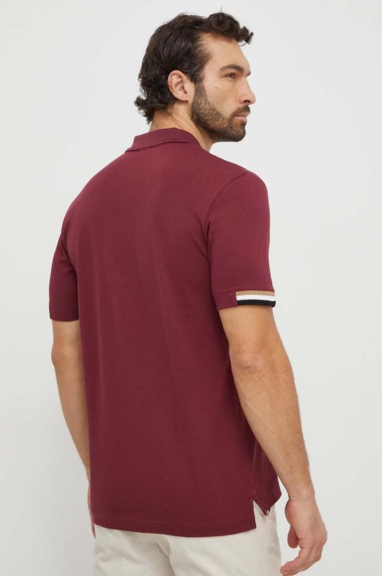 Bavlnené polo tričko BOSS 50467113 burgundské AA00