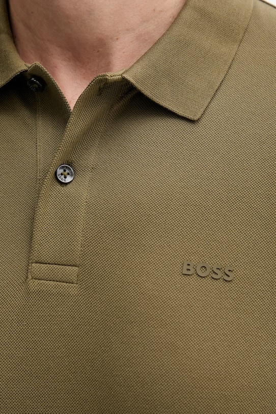 Бавовняне поло BOSS зелений 50467113