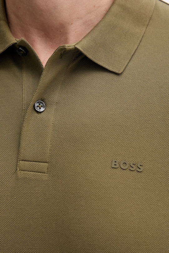 BOSS polo bawełniane zielony 50467113