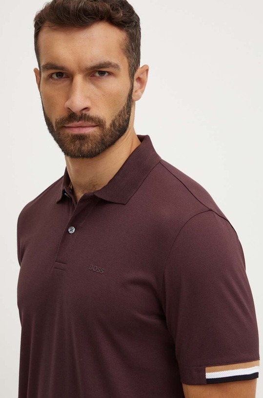 Odzież BOSS polo bawełniane 50467113 bordowy
