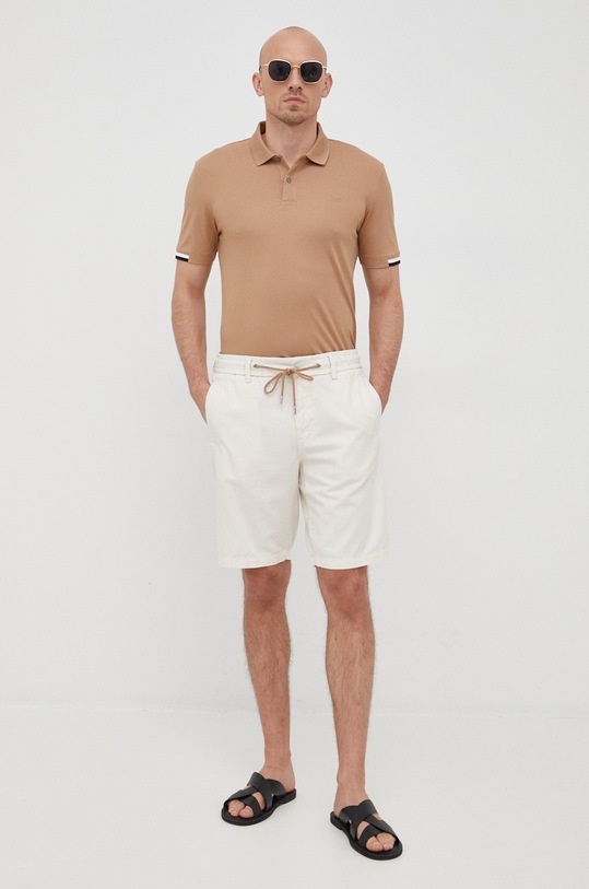 Pamučna polo majica BOSS 50467113 bež AA00