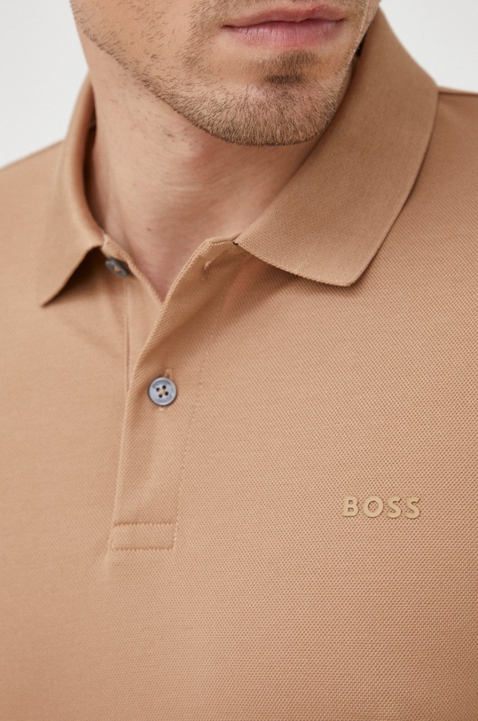 Pamučna polo majica BOSS 50467113 bež