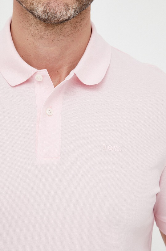 BOSS polo bawełniane 50468301 różowy