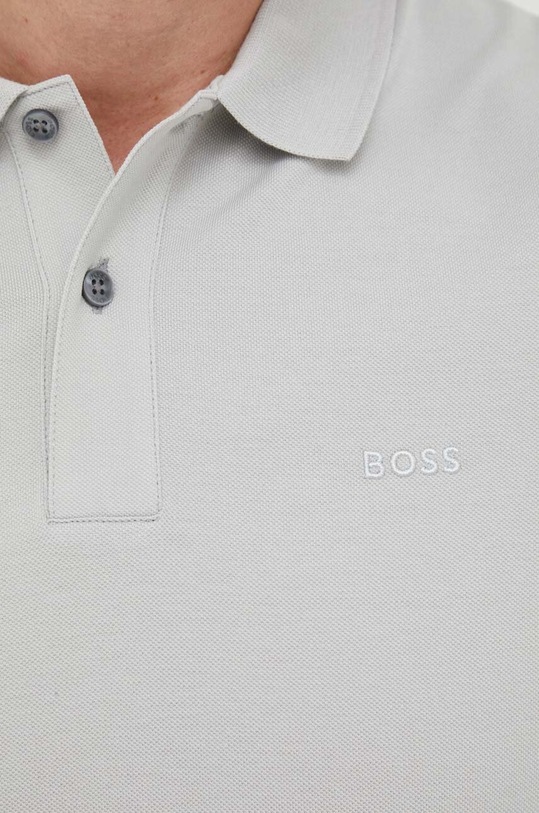 Хлопковое поло BOSS 50468301 серый