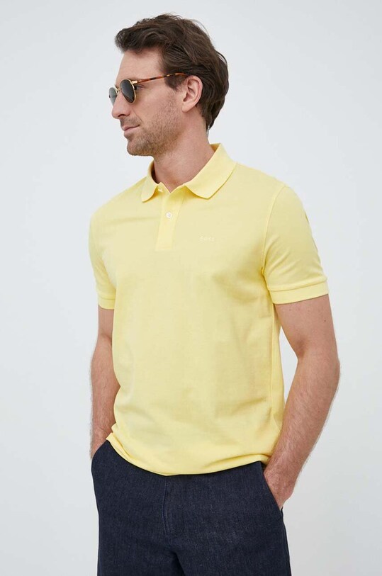 BOSS polo bawełniane żółty 50468301