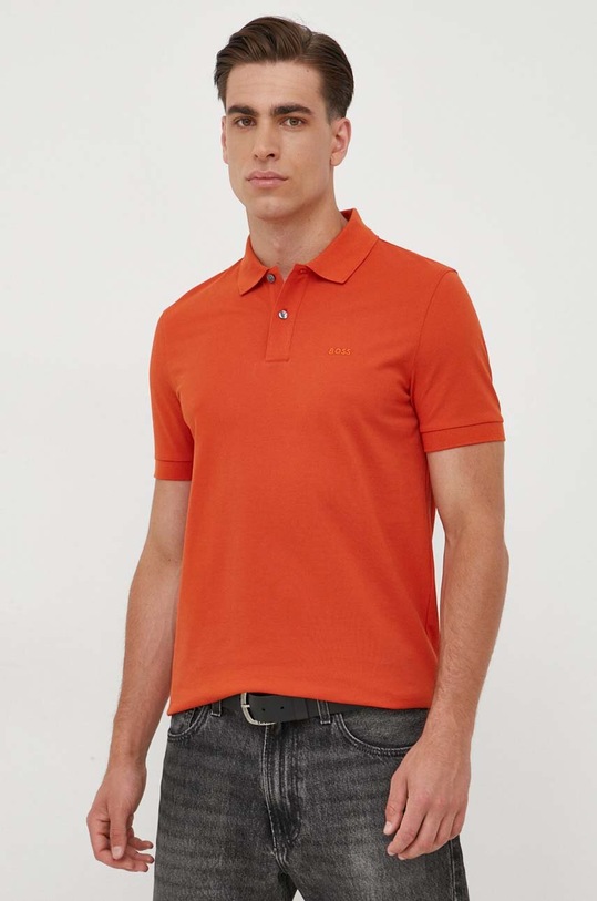BOSS polo de bumbac regular portocaliu 50468301