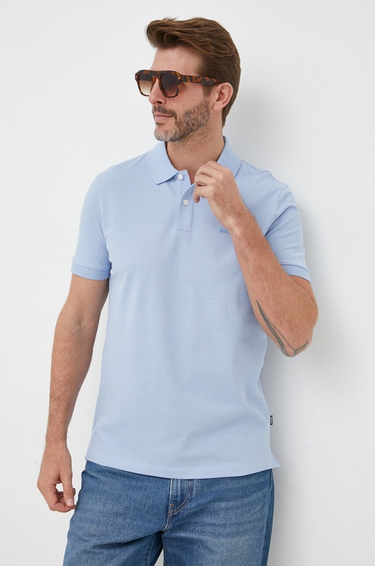 BOSS polo bawełniane bawełna fioletowy 50468301