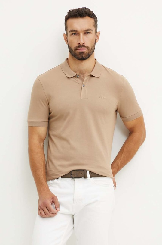 BOSS polo bawełniane bawełna beżowy 50468301