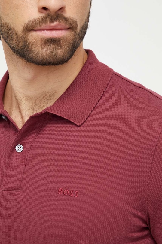 BOSS polo bawełniane bordowy 50468301