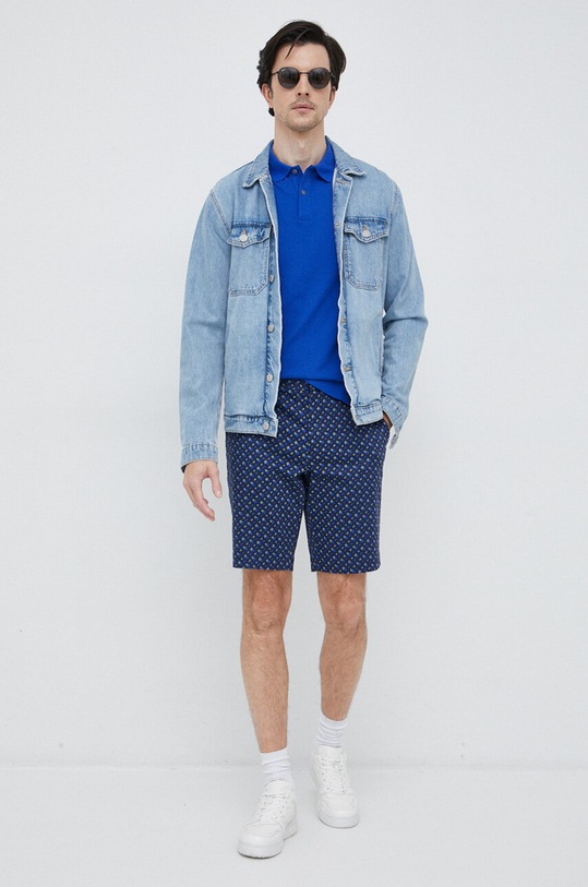Bavlněné polo tričko BOSS 50468301 modrá SS24