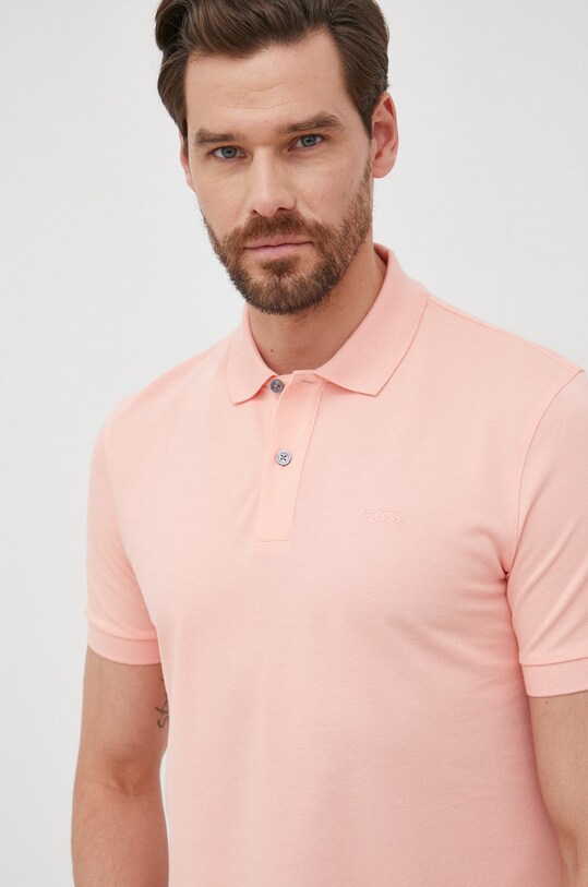 BOSS polo bawełniane 50468301 regular różowy 50468301