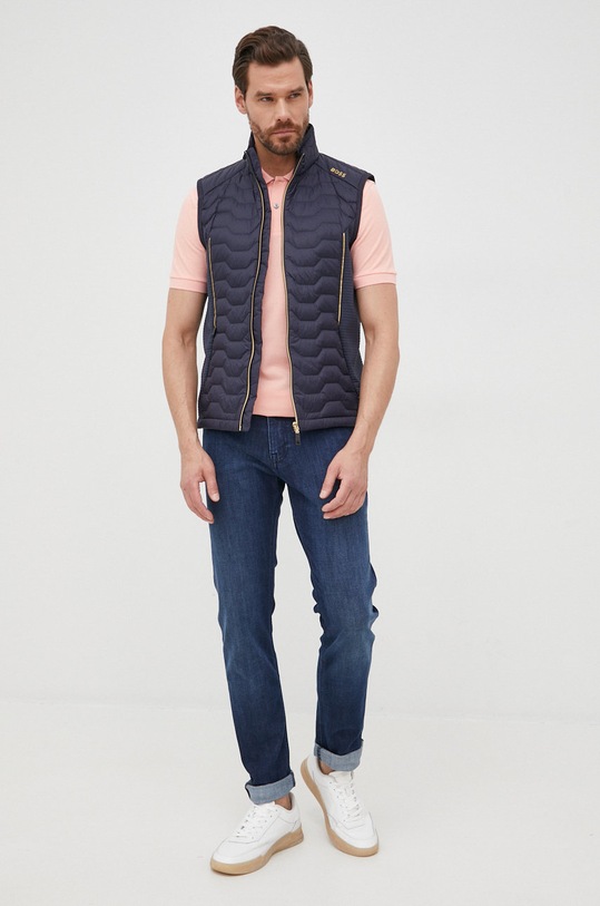 Bavlnené polo tričko BOSS 50468301 ružová SS24