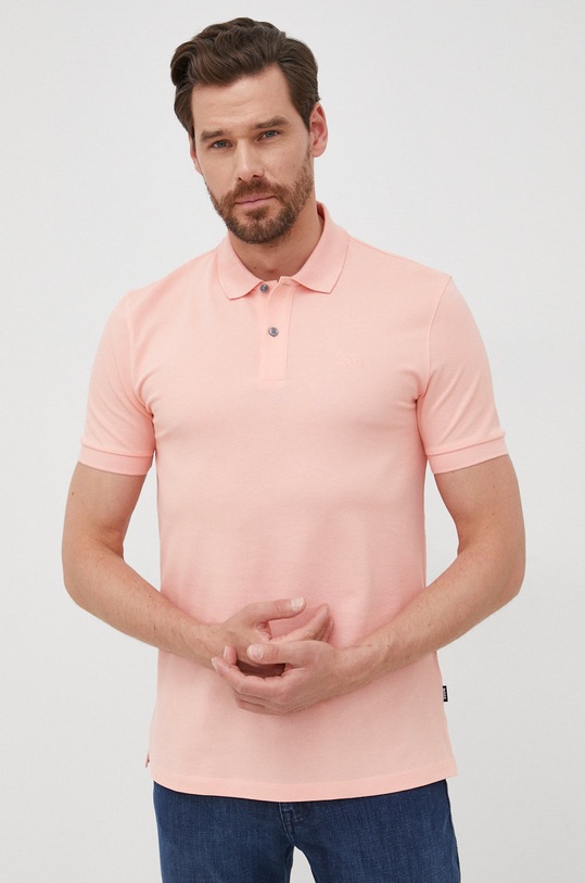 Bavlnené polo tričko BOSS ružová 50468301