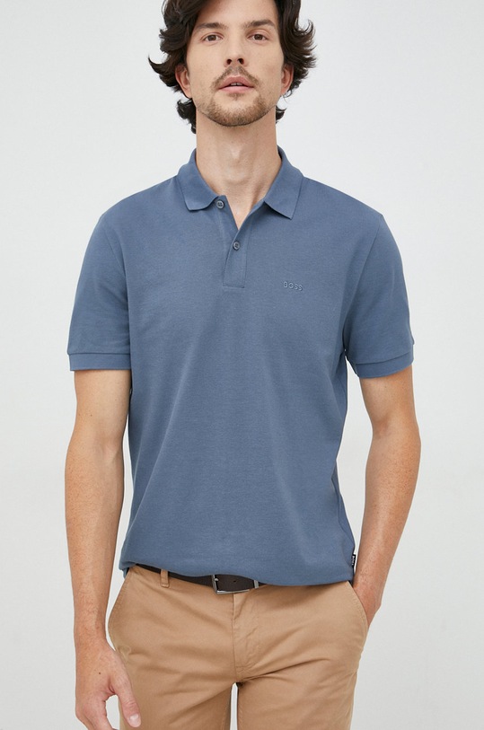 BOSS polo bawełniane 50468301 regular niebieski 50468301