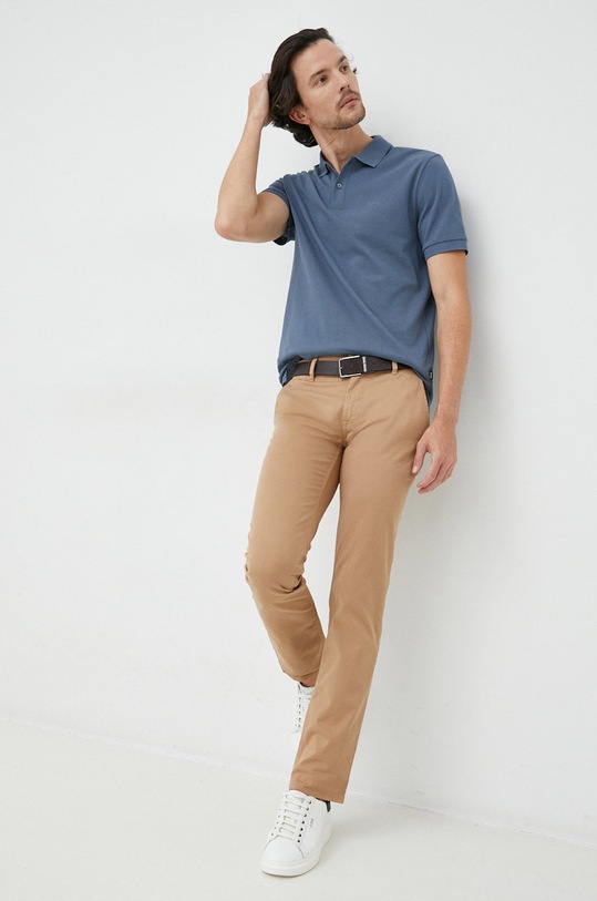 BOSS polo bawełniane 50468301 50468301 niebieski SS24