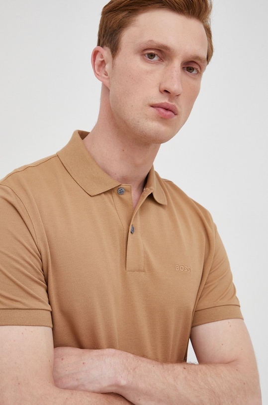BOSS polo bawełniane 50468301 beżowy 50468301