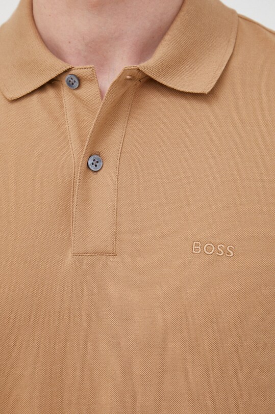 Bavlnené polo tričko BOSS 50468301 béžová