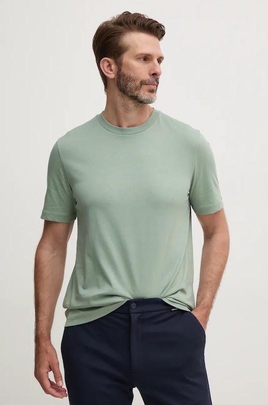 BOSS tricou din bumbac uni verde 50468347