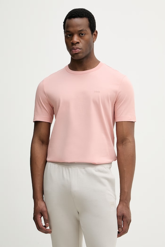 Bombažna kratka majica BOSS roza 50468347