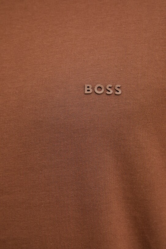Bombažna kratka majica BOSS rjava 50468347