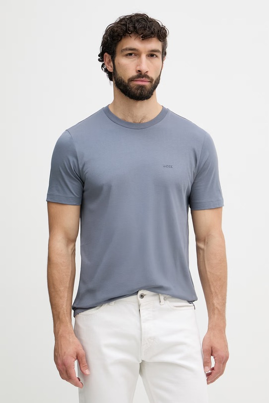 BOSS T-shirt męski bawełniany Thompson 01 niebieski 50468347