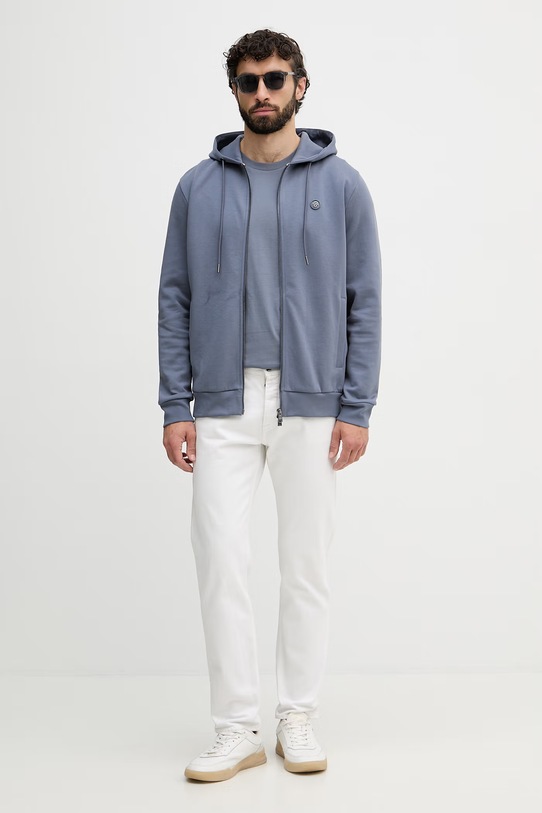 BOSS T-shirt męski bawełniany Thompson 01 50468347 niebieski AA00